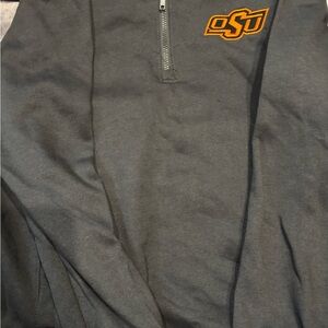 Colosseum Gray Zip Up Sweater with OSU Logo